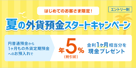 夏の外貨預金スタートキャンペーン